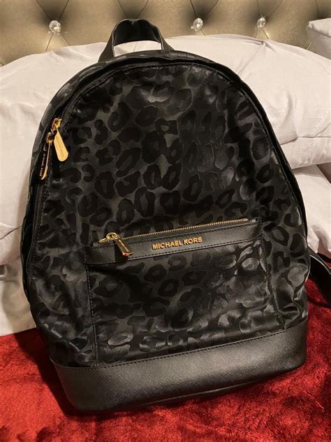 michael kors leopard backpack|michael kors black leopard bag.